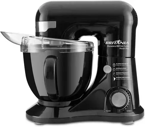 Batedeira Planetária Britânia BBP760P Turbo Power Plus