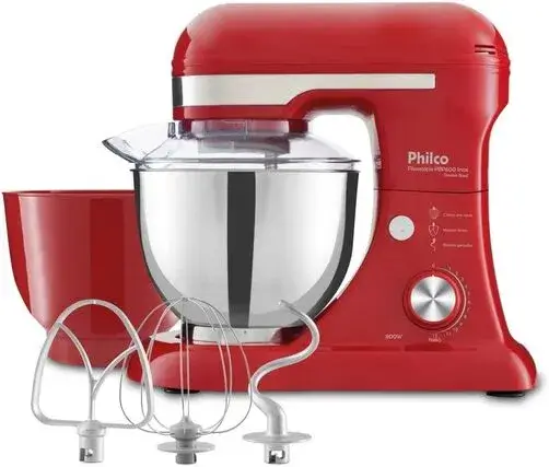 Batedeira Planetária Philco Turbo Inox Double Bowl PBP600V
